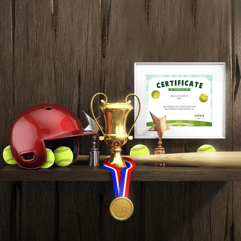 Chiisong 36 Pieces Softball Sports Achievement Award Certificates of Appreciation Sport Certificates for Employee Teacher, 9.84 x 7.87 Inches - Image 5